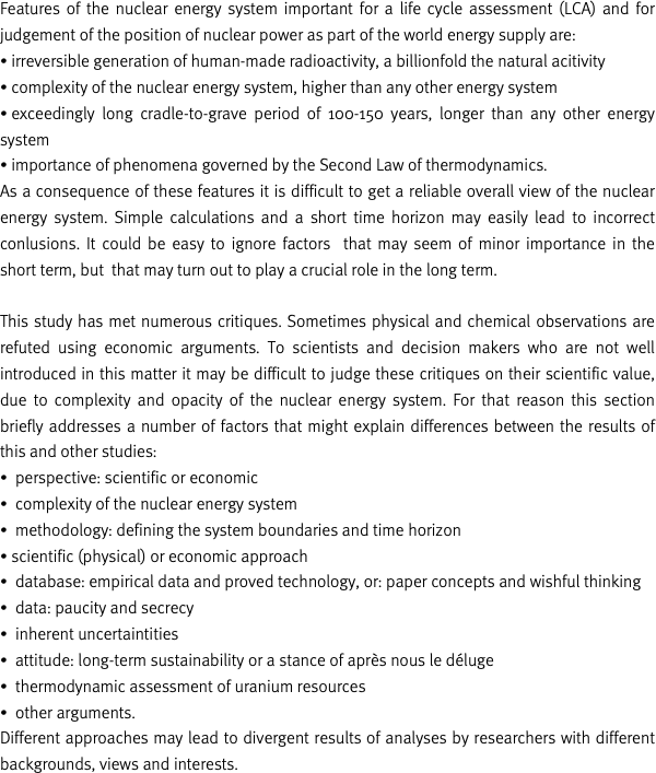 Features of the nuclear energy